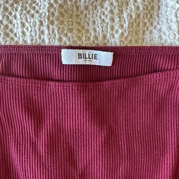 Billie the Label Burgundy Ribbed Square Neck Top, size M - Picture 4 of 5